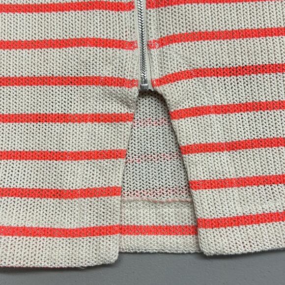 J.O.A. Knit 2 Piece Crop Top & Skirt Set Cream Orange Strip Size Large NWT - Picture 11 of 13